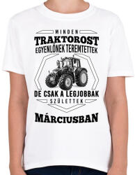 printfashion TRAKTOROS SZÜLINAP - Március - Gyerek póló - Fehér (2647079)
