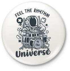 printfashion Feel the rhythm - Dobolós - Kitűző, hűtőmágnes - Fehér (6989333)