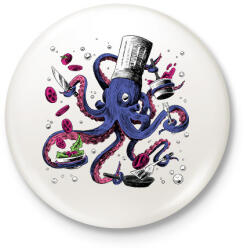 printfashion Polip szakács - Kitűző, hűtőmágnes - Fehér (13421690)