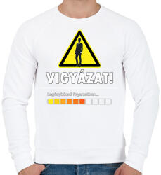 printfashion Vigyázat! Legyénybúcsú folyamatban - Férfi pulóver - Fehér (6314847)