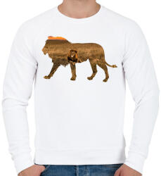 printfashion Oroszlán - Férfi pulóver - Fehér (13825266)