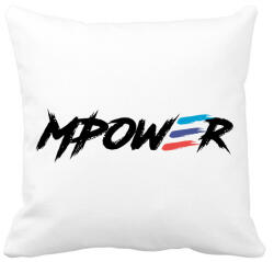 printfashion BMW MPOWER - Párnahuzat, Díszpárnahuzat - Fehér (1166969)