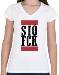 printfashion Siófck - Női V-nyakú póló - Fehér (7348280)