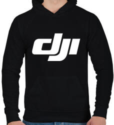 printfashion Dji logo - Férfi kapucnis pulóver - Fekete (2101400)