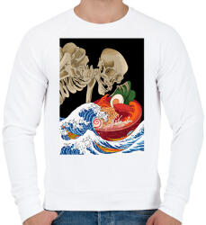 printfashion Skeleton eat sh*t - Férfi pulóver - Fehér (2120217)