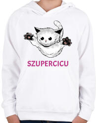 printfashion SZUPERCICU - Gyerek kapucnis pulóver - Fehér (11499614)