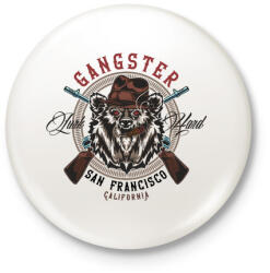 printfashion Medve 07 - San Francisco Gangster - Kitűző, hűtőmágnes - Fehér (4950503)