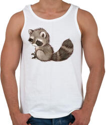 printfashion Cute Raccoon - Férfi atléta - Fehér (1256859)