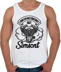 printfashion Csak egy igazi úriember hajt Simsont - Férfi atléta - Fehér (4337321)