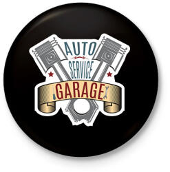 printfashion Auto Service - Kitűző, hűtőmágnes - Fekete (6563031)