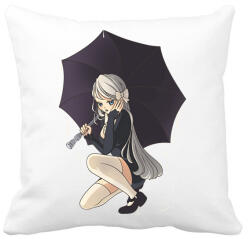 printfashion Goth anime csaj - Párnahuzat, Díszpárnahuzat - Fehér (11715403)