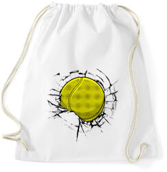 printfashion Teniszlabda a falban - Sportzsák, Tornazsák - Fehér (16065231)