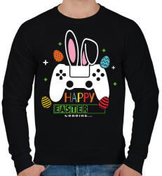 printfashion Húsvéti konzol - Férfi pulóver - Fekete (13084022)