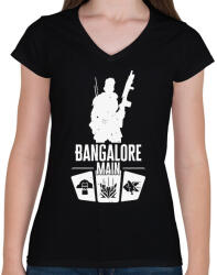 printfashion Apex Legends - Bangalore Main - Női V-nyakú póló - Fekete (1597337)