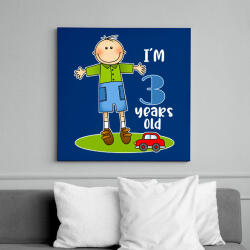printfashion 3 years old" for boy - Vászonkép - Királykék (13454710)