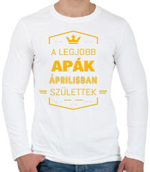 printfashion A legjobb apák április - Férfi hosszú ujjú póló - Fehér (2808134)