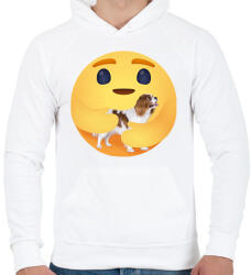 printfashion Cavalier King Charles spániel - Férfi kapucnis pulóver - Fehér (13043863)