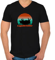 printfashion Legjobb böllér - Férfi V-nyakú póló - Fekete (10806712)