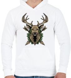 printfashion szarvas - Férfi kapucnis pulóver - Fehér (15811702)