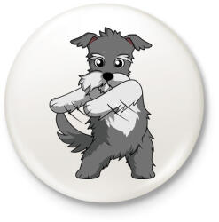printfashion Schnauzer floss dance - Kitűző, hűtőmágnes - Fehér (3079813)