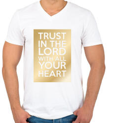 printfashion Trust in the Lord. - Férfi V-nyakú póló - Fehér (274302)