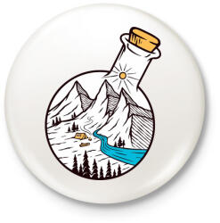 printfashion Bottle of Mountains - Kitűző, hűtőmágnes - Fehér (5192156)