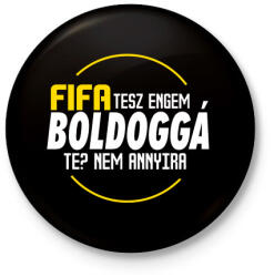 printfashion Fifa Tesz Boldogga - Kitűző, hűtőmágnes - Fekete (3098142)