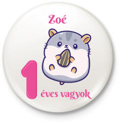 printfashion Hörcsögös minta - Kitűző, hűtőmágnes - Fehér (6239328)