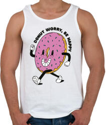 printfashion Donut worry be happy - Férfi atléta - Fehér (7560270)