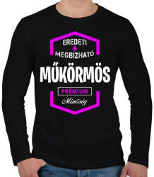 printfashion Műkörmös prémium minőség - Férfi hosszú ujjú póló - Fekete (1432603)