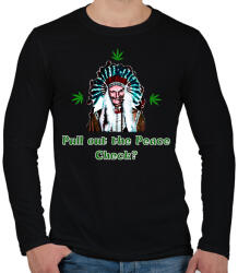 printfashion elszívjuk békepipát - Férfi hosszú ujjú póló - Fekete (1494400)