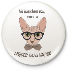 printfashion Úri macskám van 2 - Kitűző, hűtőmágnes - Fehér (6307213)