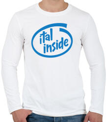 printfashion Ital Inside - Férfi hosszú ujjú póló - Fehér (1242109)
