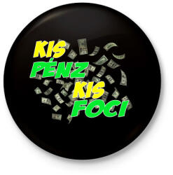 printfashion Kis Pénz Kis Foci - Kitűző, hűtőmágnes - Fekete (4843945)