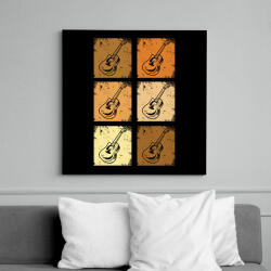 printfashion Klasszikus gitárok - Vászonkép - Fekete (13482942)