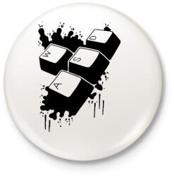 printfashion WASD - Kitűző, hűtőmágnes - Fehér (14941444)