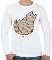 printfashion Karácsonyi cica - Férfi hosszú ujjú póló - Fehér (14912093)