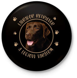 printfashion Labrador Retriever - Legjobb barát - Kitűző, hűtőmágnes - Fekete (7174359)