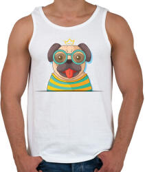 printfashion Vicces mopsz kutya - Férfi atléta - Fehér (1037701)