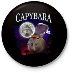 printfashion Capybara éj - Kitűző, hűtőmágnes - Fekete (14266206)