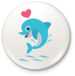 printfashion Baby Delfin - Kitűző, hűtőmágnes - Fehér (3087672)