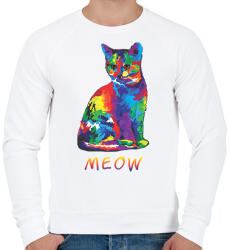 printfashion MEOW - Férfi pulóver - Fehér (2888751)
