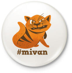 printfashion Macska antiszociális - #mivan_Rajztábla 1 - Kitűző, hűtőmágnes - Fehér (4203670)
