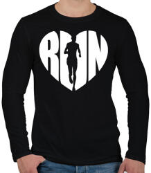 printfashion RUN LOVE - Férfi hosszú ujjú póló - Fekete (1181215)