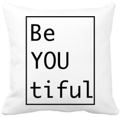 printfashion BeYOUtiful - fekete felirat - Párnahuzat, Díszpárnahuzat - Fehér (294109)