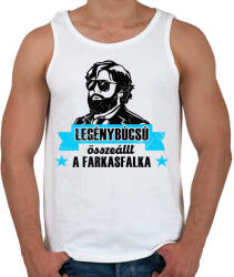 printfashion Legénybúcsú Farkasfalka - Férfi atléta - Fehér (5278458)
