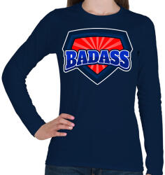 printfashion BADASS - Női hosszú ujjú póló - Sötétkék (9969033)