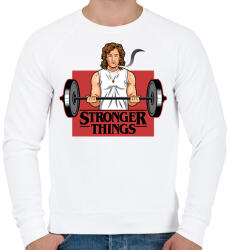 printfashion Stronger things - Férfi pulóver - Fehér (1904963)