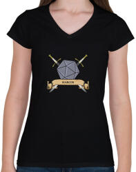 printfashion A harcos - Női V-nyakú póló - Fekete (2660993)