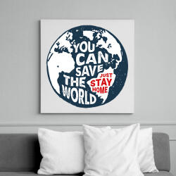 printfashion U can save the world! - Vászonkép - Fehér (6631406)